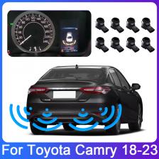 Автомобильный экран, реверсивный перед после изображения, радарный датчик, звуковое предупреждение, система обнаружения для Toyota Camry 2018 ~ 2021 2022 2023 Автомобильный экран, реверсивный перед после изображения, радарный датчик, звуковое предупреждение, система обнаружения для Toyota Camry 2018 ~ 2021 2022 2023