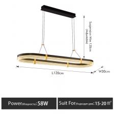Подвесная люстра DT, золото+черный, алюминий, акрил, нейтральный свет, диммер Подвесная люстра DT, золото+черный, алюминий, акрил, нейтральный свет, диммер
