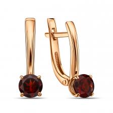 Золотые серьги с гранатом Золотые серьги с гранатом