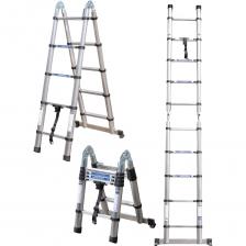Телескопическая лестница от Scheppach — это универсальный инструмент для дома, дачи и профессионального использования. Благодаря продуманной конструкции, она легко трансформируется из стремянки в приставную лестницу, обеспечивая доступ к высотным точкам без лишних усилий. В сложенном виде занимает всего 83.5 см, а в рабочем — достигает 1.6 м как стремянка и 3.2 м как приставная лестница.Преимущества2-в-1: стремянка и приставная лестница Быстрая трансформация для разных типов работ — от автономной установки до опоры на стену.Суперкомпактность В сложенном виде — всего 83.5 см, легко помещается в шкаф, багажник или угол гаража.Мгновенная сборка Раскладывается за секунды благодаря единой кнопке разблокировки — никаких замков и сложных механизмов.Прочная алюминиевая рама Вес всего 11.3 кг, но конструкция устойчива к коррозии и механическим повреждениям.Безопасность на первом местеПрорезиненные ножки — не скользят даже на плитке.Нескользящие ступени — уверенный шаг на любой высоте.Фиксаторы секций — лестница не сложится во время работы.Максимальная нагрузка — 150 кг, подходит для мастеров с инструментом.Универсальность примененияКвартира: монтаж люстр, штор, потолковГараж: доступ к антресолям, полкамДача/сад: обрезка деревьев, мойка оконСтройка: отделочные и электромонтажные работы Телескопическая лестница от Scheppach — это универсальный инструмент для дома, дачи и профессионального использования. Благодаря продуманной конструкции, она легко трансформируется из стремянки в приставную лестницу, обеспечивая доступ к высотным точкам без лишних усилий. В сложенном виде занимает всего 83.5 см, а в рабочем — достигает 1.6 м как стремянка и 3.2 м как приставная лестница.Преимущества2-в-1: стремянка и приставная лестница Быстрая трансформация для разных типов работ — от автономной установки до опоры на стену.Суперкомпактность В сложенном виде — всего 83.5 см, легко помещается в шкаф, багажник или угол гаража.Мгновенная сборка Раскладывается за секунды благодаря единой кнопке разблокировки — никаких замков и сложных механизмов.Прочная алюминиевая рама Вес всего 11.3 кг, но конструкция устойчива к коррозии и механическим повреждениям.Безопасность на первом местеПрорезиненные ножки — не скользят даже на плитке.Нескользящие ступени — уверенный шаг на любой высоте.Фиксаторы секций — лестница не сложится во время работы.Максимальная нагрузка — 150 кг, подходит для мастеров с инструментом.Универсальность примененияКвартира: монтаж люстр, штор, потолковГараж: доступ к антресолям, полкамДача/сад: обрезка деревьев, мойка оконСтройка: отделочные и электромонтажные работы
