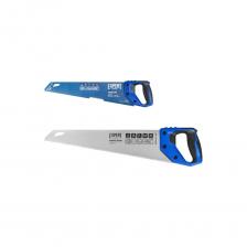 Ножовка по дереву 450 мм используется при продольном и поперечном пилении древесины и ПВХ. Зубья имеют импульсную закалку с трехгранной заточкой. Полотно выполнено из японской высокоуглеродистой стали SK5. Рукоятка двухкомпонентная, изготовлена из ударопрочного обрезиненного пластика и крепится тремя винтами к полотну. Ножовка по дереву 450 мм используется при продольном и поперечном пилении древесины и ПВХ. Зубья имеют импульсную закалку с трехгранной заточкой. Полотно выполнено из японской высокоуглеродистой стали SK5. Рукоятка двухкомпонентная, изготовлена из ударопрочного обрезиненного пластика и крепится тремя винтами к полотну.