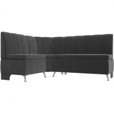 Кухонный угловой диван Кантри левый (велюр серый) Лига Диванов 106844L Кухонный угловой диван Кантри левый (велюр серый) Лига Диванов 106844L