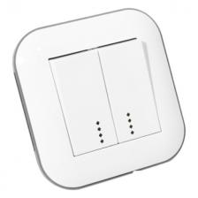 выключатель 2-клавишный OVIVO Loft с индикацией белый выключатель 2-клавишный OVIVO Loft с индикацией белый