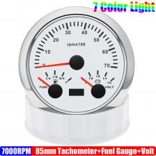 Изготовленный на заказ 7 цветов, 85 мм, датчик 3 в 1, тахометр, измеритель уровня топлива, напряжение для датчика уровня масла 0-190 Ом, авто, лодка, яхта, 12 В Изготовленный на заказ 7 цветов, 85 мм, датчик 3 в 1, тахометр, измеритель уровня топлива, напряжение для датчика уровня масла 0-190 Ом, авто, лодка, яхта, 12 В