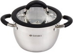 Кастрюля Daniks Орландо GS-01435-16CA нерж крышка стекло серебр 2 л индукц Кастрюля Daniks Орландо GS-01435-16CA нерж крышка стекло серебр 2 л индукц