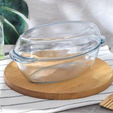 Утятница овальная Pasabahce, 2,6/1.3 л, с крышкой-формой для запекания, жаропрочное стекло, прозрачная Утятница овальная Pasabahce, 2,6/1.3 л, с крышкой-формой для запекания, жаропрочное стекло, прозрачная