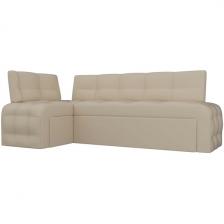 Кухонный угловой диван Люксор левый (экокожа бежевая) Лига Диванов 28592L Кухонный угловой диван Люксор левый (экокожа бежевая) Лига Диванов 28592L