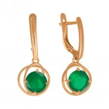 Золотые серьги с агатом Золотые серьги с агатом