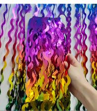 Металлическая мишура для фотозоны радужная 2 метра Металлическая мишура для фотозоны радужная 2 метра