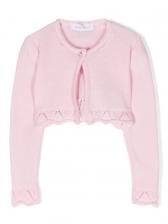 Monnalisa укороченный кардиган с кружевом, розовый Monnalisa укороченный кардиган с кружевом, розовый