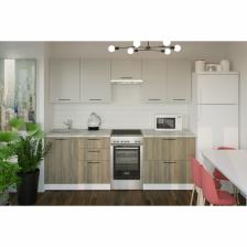Кухонный гарнитур прямой «Парма мега», 2300 мм, цвет белый/шиншилла серая/джарра Кухонный гарнитур прямой «Парма мега», 2300 мм, цвет белый/шиншилла серая/джарра