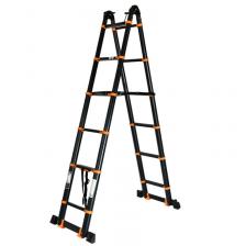 Лестница телескопическая Startul BLACK LINE ST9932-058, 2-х секционная, алюминиевая, 290/580 см, 2х7 ступеней, 19.2 кг Лестница телескопическая Startul BLACK LINE ST9932-058, 2-х секционная, алюминиевая, 290/580 см, 2х7 ступеней, 19.2 кг