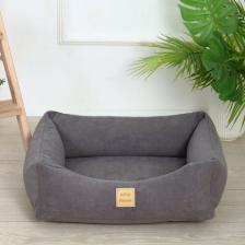 Лежанка для собак и кошек со съемным чехлом IvPetRoom Comfort XS 50x40 микровелюр серый Лежанка для собак и кошек со съемным чехлом IvPetRoom Comfort XS 50x40 микровелюр серый