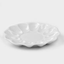 Блюдо для подачи яиц Добрушский завод «Белье», d=22 см, на 12 яиц и кулич, фарфор, белое Блюдо для подачи яиц Добрушский завод «Белье», d=22 см, на 12 яиц и кулич, фарфор, белое