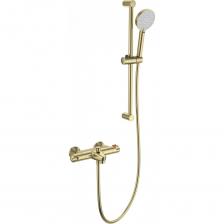 Смеситель для ванны с душевым гарнитуром и термостатом Wonzon & Woghand брашированное золото WW-С2001-A-BG Смеситель для ванны с душевым гарнитуром и термостатом Wonzon & Woghand брашированное золото WW-С2001-A-BG