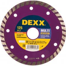 Отрезной алмазный круг для УШМ Круг отрезной алмазный ТУРБО (125x7x22.2 мм) для УШМ DEXX 36702-125_z01 Отрезной алмазный круг для УШМ Круг отрезной алмазный ТУРБО (125x7x22.2 мм) для УШМ DEXX 36702-125_z01