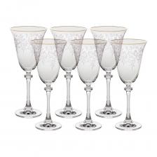 Набор бокалов для красного вина Crystalite Bohemia Asio Панто, затирка золото 250 мл 6 шт Набор бокалов для красного вина Crystalite Bohemia Asio Панто, затирка золото 250 мл 6 шт