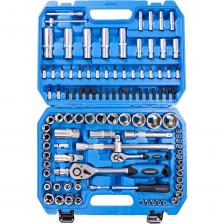 Представляем вам Универсальный автомобильный набор инструментов на 108 предметов — ваш надёжный помощник в гараже, в пути и дома. Всё, что нужно — в одном кейсе!Почему он крутой?Полный комплект под авто-ремонт: 108 предметов — от 1/4? и 1/2? торцевых головок, до универсальных насадок, HEX-ключей, TORX-бит, биты PH/PZ/SL. В наборе есть трещотки, карданный шарнир, удлинители — всё, чтобы разобрать двигатель, заменить свечи, подкрутить колёсные гайки и отремонтировать подвеску.Надежный материал Cr-V: Хром-ванадиевая сталь (Chrome Vanadium) — прочная, устойчивая к коррозии. Особенно важна при высоких нагрузках и в условиях влажности.Трещотки с кнопкой быстрого сброса: Удобная и быстрая смена головок, реверсивный механизм, комфортный хват — работать приятно и эффективно.Универсальный кейс-органайзер: Прочный пластиковый кейс с подписанными ячейками, всё аккуратно по местам, не болтается, удобно хранить и брать.Удобство в дороге и на выезде: Компактный и лёгкий — можно держать в багажнике для экстренного ремонта или регулировок. Вес около 6,5 кг — переносится без проблем.Подходит всем: Как для автолюбителей/водителей, так и для любителей DIY-ремонта, грядущих выездов и гаражных работ. Универсальный инструмент для дома, дачи, автомобиля. Представляем вам Универсальный автомобильный набор инструментов на 108 предметов — ваш надёжный помощник в гараже, в пути и дома. Всё, что нужно — в одном кейсе!Почему он крутой?Полный комплект под авто-ремонт: 108 предметов — от 1/4? и 1/2? торцевых головок, до универсальных насадок, HEX-ключей, TORX-бит, биты PH/PZ/SL. В наборе есть трещотки, карданный шарнир, удлинители — всё, чтобы разобрать двигатель, заменить свечи, подкрутить колёсные гайки и отремонтировать подвеску.Надежный материал Cr-V: Хром-ванадиевая сталь (Chrome Vanadium) — прочная, устойчивая к коррозии. Особенно важна при высоких нагрузках и в условиях влажности.Трещотки с кнопкой быстрого сброса: Удобная и быстрая смена головок, реверсивный механизм, комфортный хват — работать приятно и эффективно.Универсальный кейс-органайзер: Прочный пластиковый кейс с подписанными ячейками, всё аккуратно по местам, не болтается, удобно хранить и брать.Удобство в дороге и на выезде: Компактный и лёгкий — можно держать в багажнике для экстренного ремонта или регулировок. Вес около 6,5 кг — переносится без проблем.Подходит всем: Как для автолюбителей/водителей, так и для любителей DIY-ремонта, грядущих выездов и гаражных работ. Универсальный инструмент для дома, дачи, автомобиля.