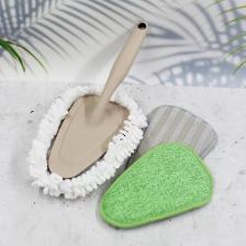 Щетка универсальная для сухой и влажной уборки с пушистой 100% микрофиброй. В ПОДАРОК 2 насадки для разных видов загрязнений. Щетка для пыли из вкрученных нитей 100% микрофибры мгновенно притягивают к себе пыль, не поднимая ее в воздух. Мягкая насадка не царапает поверхности. Сметку для удаления пыли удобно использовать как дома, так и в салоне автомобиля. Насадки легко меняются при помощи крепления «липучка». Белая насадка с петельками из мягчайшей микрофибры «магнит» пыль, не оставляя ее на поверхностях и в воздухе, не царапает и не оставляет разводов. Серая насадка из микрофибры и петелек из полиэстера предназначена для средних загрязнений, она отлично справится с небольшими пятнами на поверхностях. Зеленая насадка для сильных загрязнений из плотного плетения нитей из микрофибры и полиэстера подойдет для застарелых загрязнений. При необходимости сменные насадки легко снимаются для стирки. Щетка для уборки моется в теплой воде (не выше 30 градусов) с использованием хозяйственного мыла. Можно замочить в мыльном растворе, потом отжать и высушить естественным способом (нельзя сушить на сушилках и батареях). Размер щетки без насадок: 30х10х5 см, вес 135 г. Размер белой насадки: 21х15х4 см. Размер зеленой насадки: 17х11х0,5 см. Размер серой насадки: 18х12х0,5 см. Щетка универсальная для сухой и влажной уборки с пушистой 100% микрофиброй. В ПОДАРОК 2 насадки для разных видов загрязнений. Щетка для пыли из вкрученных нитей 100% микрофибры мгновенно притягивают к себе пыль, не поднимая ее в воздух. Мягкая насадка не царапает поверхности. Сметку для удаления пыли удобно использовать как дома, так и в салоне автомобиля. Насадки легко меняются при помощи крепления «липучка». Белая насадка с петельками из мягчайшей микрофибры «магнит» пыль, не оставляя ее на поверхностях и в воздухе, не царапает и не оставляет разводов. Серая насадка из микрофибры и петелек из полиэстера предназначена для средних загрязнений, она отлично справится с небольшими пятнами на поверхностях. Зеленая насадка для сильных загрязнений из плотного плетения нитей из микрофибры и полиэстера подойдет для застарелых загрязнений. При необходимости сменные насадки легко снимаются для стирки. Щетка для уборки моется в теплой воде (не выше 30 градусов) с использованием хозяйственного мыла. Можно замочить в мыльном растворе, потом отжать и высушить естественным способом (нельзя сушить на сушилках и батареях). Размер щетки без насадок: 30х10х5 см, вес 135 г. Размер белой насадки: 21х15х4 см. Размер зеленой насадки: 17х11х0,5 см. Размер серой насадки: 18х12х0,5 см.