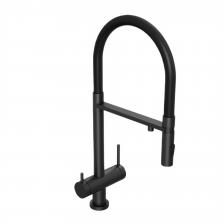 Смеситель для кухни ABELSBERG Venta (IXF73979MB) с подключением к фильтру, выдвижным и гибким изливом, черный Смеситель для кухни ABELSBERG Venta (IXF73979MB) с подключением к фильтру, выдвижным и гибким изливом, черный