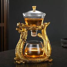 Прозрачный стеклянный чайник ручной работы "Дракон и Феникс" Прозрачный стеклянный чайник ручной работы "Дракон и Феникс"