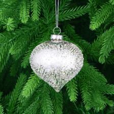 Игрушка ёлочная Yancheng Shiny шар стеклянный серебристый луковица 8 см Игрушка ёлочная Yancheng Shiny шар стеклянный серебристый луковица 8 см