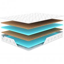 Двусторонний матрас Оптима Комби Фоам является беспружинным и складывается только из настилочных слоёв наполнителей. Одна из его поверхностей показывает среднюю жёсткость, а вторая – выше среднего.Наполнители: Более плотная сторона реализована при помощи койры кокоса – плотной натуральной плиты, которая изготавливается на базе растительной основы. Волокна кокоса обрабатывают и укладывают специальным образом, а затем скрепляют при помощи заливки латексным составом. В итоге формируются достаточно жёсткие плиты с яркой пластичностью. Материал обеспечивает высококачественную поддержку для спины, поэтому ценится в первую очередь за ортопедические свойства. Ещё один наполнитель – это фирменная пена Balance foam. Слои кокоса чередуются с её слоями. Полотна обеспечивают матрасу комфортные свойства и возможность к анатомической подстройке. Пена абсолютно гипоаллергенна и безопасна для человека, поэтому очень удобна в быту. К тому же материал хорошо аэрируется за счёт пористой структуры.Чехол: Матрас обтянут мягким трикотовым чехлом со стёжкой по синтепону для повышения комфорта спальных сторон. Двусторонний матрас Оптима Комби Фоам является беспружинным и складывается только из настилочных слоёв наполнителей. Одна из его поверхностей показывает среднюю жёсткость, а вторая – выше среднего.Наполнители: Более плотная сторона реализована при помощи койры кокоса – плотной натуральной плиты, которая изготавливается на базе растительной основы. Волокна кокоса обрабатывают и укладывают специальным образом, а затем скрепляют при помощи заливки латексным составом. В итоге формируются достаточно жёсткие плиты с яркой пластичностью. Материал обеспечивает высококачественную поддержку для спины, поэтому ценится в первую очередь за ортопедические свойства. Ещё один наполнитель – это фирменная пена Balance foam. Слои кокоса чередуются с её слоями. Полотна обеспечивают матрасу комфортные свойства и возможность к анатомической подстройке. Пена абсолютно гипоаллергенна и безопасна для человека, поэтому очень удобна в быту. К тому же материал хорошо аэрируется за счёт пористой структуры.Чехол: Матрас обтянут мягким трикотовым чехлом со стёжкой по синтепону для повышения комфорта спальных сторон.