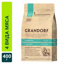 Сухой корм для кошек Grandorf Adult Indoor 4 вида мяса 400г Сухой корм для кошек Grandorf Adult Indoor 4 вида мяса 400г