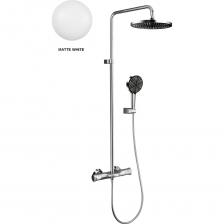 Душевая система из серии DOUBLE H — истинное воплощение стиля и функциональности, надежное дополнение к вашему душевому пространству. Лаконичный внешний вид и простота обращения - непременно придутся по вкусу. Прогрессивный терморегулятор TermPro для поддержания комфортной температуры душевых систем - обеспечивает плавную и точную регулировку температуры и напора воды без лишнего перерасхода. Функция Start/Stop - фиксирует выбранный напор и температуру струи одним движением. Комфортная высота верхнего душа (с возможностью регулировки) обеспечивает удобство и приятные ощущения во время ежедневных гигиенических процедур. Плавно работающий девиатор позволит настроить поток воды под индивидуальные предпочтения в любом из 3х направлений. 3 потока (включая встроенный излив); латунь / нержавеющая сталь; управление TermPro SS с поворотным девиатором; телескопическая штанга из нержавеющей стали; гибкий шланг Anti-twist PVC 1,5м в цвет корпуса; душевые лейки из термостойкого ABS с технологией Easy-clean для легкой очистки от накипи; верх.диск ?255 мм, ручной душ - 3 режима; стандарт подключения 3/4-1/2; палитра: хром, матовый белый, матовый черный, gun metal. Фабрика MILLEAU использует передовые технологии и высококачественные материалы для производства смесителей и душевых систем, обеспечивая высокое качество, долгий срок службы и безопасность продукции. Внимание! Цвет душевой системы белый. Душевая система из серии DOUBLE H — истинное воплощение стиля и функциональности, надежное дополнение к вашему душевому пространству. Лаконичный внешний вид и простота обращения - непременно придутся по вкусу. Прогрессивный терморегулятор TermPro для поддержания комфортной температуры душевых систем - обеспечивает плавную и точную регулировку температуры и напора воды без лишнего перерасхода. Функция Start/Stop - фиксирует выбранный напор и температуру струи одним движением. Комфортная высота верхнего душа (с возможностью регулировки) обеспечивает удобство и приятные ощущения во время ежедневных гигиенических процедур. Плавно работающий девиатор позволит настроить поток воды под индивидуальные предпочтения в любом из 3х направлений. 3 потока (включая встроенный излив); латунь / нержавеющая сталь; управление TermPro SS с поворотным девиатором; телескопическая штанга из нержавеющей стали; гибкий шланг Anti-twist PVC 1,5м в цвет корпуса; душевые лейки из термостойкого ABS с технологией Easy-clean для легкой очистки от накипи; верх.диск ?255 мм, ручной душ - 3 режима; стандарт подключения 3/4-1/2; палитра: хром, матовый белый, матовый черный, gun metal. Фабрика MILLEAU использует передовые технологии и высококачественные материалы для производства смесителей и душевых систем, обеспечивая высокое качество, долгий срок службы и безопасность продукции. Внимание! Цвет душевой системы белый.