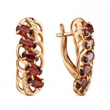 Серебряные серьги с гранатом Серебряные серьги с гранатом