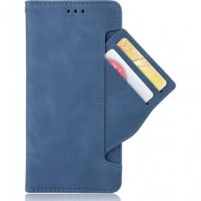 Чехол-книжка из кожи с подставкой застёжкой и визитницей для Xiaomi 11T / 11T Pro синий Чехол-книжка из кожи с подставкой застёжкой и визитницей для Xiaomi 11T / 11T Pro синий
