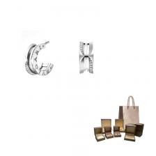 BVLGARI Серебряные серьги с бриллиантами для женщин BVLGARI Серебряные серьги с бриллиантами для женщин