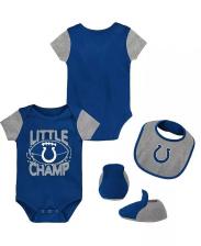 Детские комбинезон для мальчиков и девочек Royal, серый Indianapolis Colts Little Champ из трех частей, нагрудник и пинетки Outerstuff Детские комбинезон для мальчиков и девочек Royal, серый Indianapolis Colts Little Champ из трех частей, нагрудник и пинетки Outerstuff