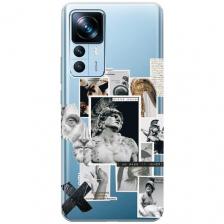 Силиконовый чехол на Xiaomi 12T, 12T Pro, Сяоми 12Т, 12Т Про с 3D принтом "Antique Stickers" прозрачный Силиконовый чехол на Xiaomi 12T, 12T Pro, Сяоми 12Т, 12Т Про с 3D принтом "Antique Stickers" прозрачный