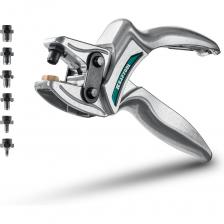 Револьверный дырокол предназначен для выполнения круглых отверстий (от 1 мм до 6мм) в картоне, коже, резине. Прочный корпус из авиационного алюминия имеет легкий вес и обеспечивает комфорт при работе. Особая острая заточка каждой насадки позволяет прилагать меньшее усилие при просекании отверстия. Револьверный дырокол предназначен для выполнения круглых отверстий (от 1 мм до 6мм) в картоне, коже, резине. Прочный корпус из авиационного алюминия имеет легкий вес и обеспечивает комфорт при работе. Особая острая заточка каждой насадки позволяет прилагать меньшее усилие при просекании отверстия.