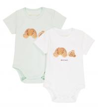 Комплект из 2 хлопковых боди для малышей Медведь Palm Angels Kids, Multicolor Brwon Комплект из 2 хлопковых боди для малышей Медведь Palm Angels Kids, Multicolor Brwon