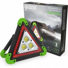 Gauss Аккумуляторный LED автомобильный фонарь GFL802 15W 2400mAh power bank, аварийный знак, GF802 Gauss Аккумуляторный LED автомобильный фонарь GFL802 15W 2400mAh power bank, аварийный знак, GF802