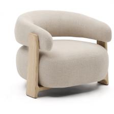 Granite Кресло из бежевого шенилла и массива ясеня в натуральной отделке La Forma (ex Julia Grup) арт.207779 Granite Кресло из бежевого шенилла и массива ясеня в натуральной отделке La Forma (ex Julia Grup) арт.207779