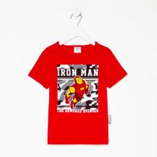 Футболка детская Iron man Мстители, рост 86-92, красный Футболка детская Iron man Мстители, рост 86-92, красный