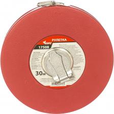 Рулетка (фибергласовая лента 30 м, красный пластиковый корпус) КУРС 17508 Рулетка (фибергласовая лента 30 м, красный пластиковый корпус) КУРС 17508