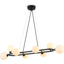 Плафоны-сферы из стекла 2х оттенков - матовый белый - расположены на вытянутом металлическом каркасе, обеспечивая равномерный свет. Тонкие тросы придают светильнику эффект парения. Источник света - лампа с цоколем G9. Плафоны-сферы из стекла 2х оттенков - матовый белый - расположены на вытянутом металлическом каркасе, обеспечивая равномерный свет. Тонкие тросы придают светильнику эффект парения. Источник света - лампа с цоколем G9.