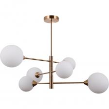 Современный подвесной светильник серии Molecule. Оригинальный и лаконичный дизайн в металлическом каркасе золотистого цвета, украшенный белыми матовыми сферическими плафонами. В качестве источника света можно использовать лампы LED с цоколем G9. Вся конструкция надежно крепится на планку. Данная модель станет отличным дополнением для кухни, холла или гостиной. При монтаже светильника высоту можно отрегулировать. Современный подвесной светильник серии Molecule. Оригинальный и лаконичный дизайн в металлическом каркасе золотистого цвета, украшенный белыми матовыми сферическими плафонами. В качестве источника света можно использовать лампы LED с цоколем G9. Вся конструкция надежно крепится на планку. Данная модель станет отличным дополнением для кухни, холла или гостиной. При монтаже светильника высоту можно отрегулировать.