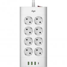 Сетевой фильтр AGNI с креплением в вертикальном положении (на стену) - отличное решение проблемы недостаточного количества розеток в любом помещении. Сетевой фильтр с USB возможность одновременно подключить большое количество приборов, а также зарядить современные гаджеты через USB разъемы. Встроенный выключатель позволяет одним нажатием обесточить все подключенные приборы, не вынимая вилок из розеток. При этом в USB порты ток подается, только если к ним подключено устройство.Фильтр сетевой с предохранителем выполнен из качественного негорючего ABS-пластика высокой степени огнеупорности гарантирует защиту от пожара.Удлинитель с заземлением обладает многоуровневой защитой, поэтому он подходит для подключения чувствительной электроники. Сетевой фильтр AGNI с креплением в вертикальном положении (на стену) - отличное решение проблемы недостаточного количества розеток в любом помещении. Сетевой фильтр с USB возможность одновременно подключить большое количество приборов, а также зарядить современные гаджеты через USB разъемы. Встроенный выключатель позволяет одним нажатием обесточить все подключенные приборы, не вынимая вилок из розеток. При этом в USB порты ток подается, только если к ним подключено устройство.Фильтр сетевой с предохранителем выполнен из качественного негорючего ABS-пластика высокой степени огнеупорности гарантирует защиту от пожара.Удлинитель с заземлением обладает многоуровневой защитой, поэтому он подходит для подключения чувствительной электроники.