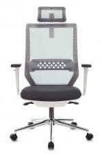 Кресло руководителя Бюрократ MC-W612N-H темно-серый TW-04 38-417 сетка/ткань с подголов. крестов. металл хром пластик белый Кресло руководителя Бюрократ MC-W612N-H темно-серый TW-04 38-417 сетка/ткань с подголов. крестов. металл хром пластик белый