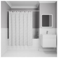 занавеска для ванной комнаты IDDIS Base 200х180см полиэстер черно-белая занавеска для ванной комнаты IDDIS Base 200х180см полиэстер черно-белая