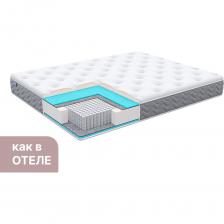 Димакс Bliss Sleeper – матрас-облако, который подарит вам самый комфортный и бережный сон. Модель обладает ортопедической поддержкой, поэтому несмотря на мягкость, позаботится о здоровье спины и создаст самую уютную зону сна. Модель получила сбалансированный уровень жёсткости – низкий и имеет сразу две спальные поверхности. Ортопедическая поддержка матраса обеспечивается с помощью усиленного блока пружин «Мультипакет». Система содержит повышенную концентрацию элементов – не менее 500 спиралей спальное место. Благодаря такой плотности механизм точно и плавно подстраивается под линии тела, аккуратно распределяя нагрузку между всеми вовлеченными элементами. Независимые пружины индивидуально реагируют на давление, не вовлекая в работу соседние элементы. Это значит, что при движениях матрас не будет раскачиваться или идти волной, а шевеления рядом спящего человека вас не потревожат. Мягкая и упругая пена выступает слоем комфорта. Она расположена у спальных поверхностей и повышает адаптивные возможности матраса. Материал пластичен и упруг, поэтому отлично подстраивается под анатомию человека. Матрас получил очень пышный и воздушный чехол, который создаёт спальную поверхность повышенной комфортности. Бурлет изготовлен из стильной серой рогожки высокой прочности. Чехол имеет сложную структуру и состоит из пены, спанбонда, периотека и мягкого трикотажного слоя. Его толщина на спальных поверхностях впечатляет и составляет не менее 4 см. Всё это необходимо для того, чтобы создать очень мягкую и воздушную поверхность, напоминающую облако. Димакс Bliss Sleeper – матрас-облако, который подарит вам самый комфортный и бережный сон. Модель обладает ортопедической поддержкой, поэтому несмотря на мягкость, позаботится о здоровье спины и создаст самую уютную зону сна. Модель получила сбалансированный уровень жёсткости – низкий и имеет сразу две спальные поверхности. Ортопедическая поддержка матраса обеспечивается с помощью усиленного блока пружин «Мультипакет». Система содержит повышенную концентрацию элементов – не менее 500 спиралей спальное место. Благодаря такой плотности механизм точно и плавно подстраивается под линии тела, аккуратно распределяя нагрузку между всеми вовлеченными элементами. Независимые пружины индивидуально реагируют на давление, не вовлекая в работу соседние элементы. Это значит, что при движениях матрас не будет раскачиваться или идти волной, а шевеления рядом спящего человека вас не потревожат. Мягкая и упругая пена выступает слоем комфорта. Она расположена у спальных поверхностей и повышает адаптивные возможности матраса. Материал пластичен и упруг, поэтому отлично подстраивается под анатомию человека. Матрас получил очень пышный и воздушный чехол, который создаёт спальную поверхность повышенной комфортности. Бурлет изготовлен из стильной серой рогожки высокой прочности. Чехол имеет сложную структуру и состоит из пены, спанбонда, периотека и мягкого трикотажного слоя. Его толщина на спальных поверхностях впечатляет и составляет не менее 4 см. Всё это необходимо для того, чтобы создать очень мягкую и воздушную поверхность, напоминающую облако.