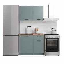 Кухонный гарнитур прямой для маленькой кухни Simple, без столешницы, 1000 мм, цвет пыльный зелёный Кухонный гарнитур прямой для маленькой кухни Simple, без столешницы, 1000 мм, цвет пыльный зелёный