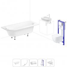 Комплексное предложение для обустройства ванной комнаты по специальной цене. Каждый элемент набора продуман и отвечает лучшим сантехническим решениям для ежедневного комфорта, максимальной гигиены и гарантирует надежный и безопасный монтаж. ВАННА ИЗ ЛИТЬЕВОГО АКРИЛА ОТ LAVINIA BOHO Акриловая ванна Art II производится в размере 170*72,5 см с лево- и правосторонним разворотом и сконструирована для установки в угол. В сочетании с лицевым экраном визуально выглядит как отдельностоящее изделие. Плотное примыкание бортиков к стене защищает от попадания брызг на пол при принятии душа, а мусор и мелкие предметы не скапливаются возле чаши. На широких угловых площадках можно размещать предметы гигиены на расстоянии вытянутой руки. Усиленный армированный корпус ванны отлично сохраняет форму и не деформируется при нагрузках и наполнении чаши горячей водой. ПРОЧНЫЕ ОПОРЫ ИЗ СТАЛИ Ванна монтируется на оригинальные стальные ножки и стабилизируется креплениями к стене. Конструкция надежно фиксирует чашу и равномерно распределяет динамическую нагрузку до 350 кг. Регулировка опор по высоте нивелирует перепады уровня пола на различных поверхностях. СИФОН С ПОВЫШЕННОЙ ФУНКЦИОНАЛЬНОСТЬЮ Автоматический слив-перелив Useful Extras от Wellsee с донным клапаном click-clack и съемной накладкой на перелив изготовлен из полипропилена повышенной прочности. Накладка на перелив и крышка донного клапана выполнены из латуни. Функция верхней очистки позволяет с легкостью устранять возможные засоры, а плоский гидрозатвор служит барьером для неприятных канализационных газов и занимает минимум места под ванной. ПОДГОЛОВНИК НА САМОКЛЕЯЩЕЙСЯ ЛЕНТЕ Подголовник на ванну от Wellsee из вспененного полиуретана с гелевой структурой гипоаллергенен и безопасен для здоровья человека. Благодаря волнообразной форме и высокой эластичности подушка мгновенно адаптируется к изгибам тела, равномерно распределяет нагрузку в шейно-воротниковой зоне. Поверхность изделия не впитывает влагу и запахи, что гарантирует высокий уровень гигиены и износостойкость при продолжительном контакте с водой. ПОДВЕСНОЙ УНИТАЗ LAVINIA BOHO СО 100% ОТКРЫТЫМ КРАЕМ Безободковая чаша One из санфарфора со скрытым креплением обладает повышенной прочностью и износостойкостью, не скапливает грязь и сокращает рост бактерий. Стенки качественно омываются с первого смыва без брызг, что обеспечивает 100% гигиеничность и простоту в уходе за изделием. При мощном каскадном смыве выделения сразу попадают в воду и блокируются жидкостью, минимизируя распространение неприятных запахов. Сиденье с крышкой из дюропласта со встроенными в петли демпферами опускаются мягко и бесшумно. Установить или снять конструкцию можно всего за несколько секунд одним нажатием. Изделие выдерживает нагрузку до 400 кг и имеет более 100.000 циклов открывания/закрывания. УНИВЕРСАЛЬНАЯ ИНСТАЛЛЯЦИЯ С БЕСШОВНЫМ БАЧКОМ Инсталляционная система Lavinia Boho Relfix с универсальным креплением позволяет производить не только стандартный «прямой» монтаж рамы к стене, но и осуществлять «поворотный» монтаж, вплоть до установки в угол помещения. Цельнолитой бачок системы изготовлен из долговечного полимерного материала HDPE и изолирован от конденсационной влаги. Все соединительные элементы бачка для подключения инсталляции к трубопроводу изготовлены из латуни. ДИСПЕНСЕР ДЛЯ ДЕЗОДОРАЦИИ Дозатор для дезинфицирующих средств поддерживает гигиену унитаза и аромат свежести в туалетной комнате. При каждом смыве с водой поступает одинаковое количество дезинфицирующего средства, которое равномерно распределяется по чаше унитаза. УЛЬТРАТОНКАЯ КЛАВИША СМЫВА Клавиша изготовлена из высококачественного пластика с антибактериальным покрытием SanitiZed и легко очищается от загрязнений. Механизм активации смыва рассчитан на 200.000 циклов (или 15 лет бесперебойной работы). ЗВУКОИЗОЛЯЦИОННАЯ ПАНЕЛЬ Шумоизоляционная пластина Lavinia Boho RelFix снижает шум воды, сливаемой из бачка инсталляционной системы. Дополнительно панель служит амортизирующей прослойкой между керамикой и плиткой и защищает поверхности от повреждений. УМЫВАЛЬНАЯ ЗОНА С КЕРАМИЧЕСКОЙ РАКОВИНОЙ LAVINIA Комплексное предложение для обустройства ванной комнаты по специальной цене. Каждый элемент набора продуман и отвечает лучшим сантехническим решениям для ежедневного комфорта, максимальной гигиены и гарантирует надежный и безопасный монтаж. ВАННА ИЗ ЛИТЬЕВОГО АКРИЛА ОТ LAVINIA BOHO Акриловая ванна Art II производится в размере 170*72,5 см с лево- и правосторонним разворотом и сконструирована для установки в угол. В сочетании с лицевым экраном визуально выглядит как отдельностоящее изделие. Плотное примыкание бортиков к стене защищает от попадания брызг на пол при принятии душа, а мусор и мелкие предметы не скапливаются возле чаши. На широких угловых площадках можно размещать предметы гигиены на расстоянии вытянутой руки. Усиленный армированный корпус ванны отлично сохраняет форму и не деформируется при нагрузках и наполнении чаши горячей водой. ПРОЧНЫЕ ОПОРЫ ИЗ СТАЛИ Ванна монтируется на оригинальные стальные ножки и стабилизируется креплениями к стене. Конструкция надежно фиксирует чашу и равномерно распределяет динамическую нагрузку до 350 кг. Регулировка опор по высоте нивелирует перепады уровня пола на различных поверхностях. СИФОН С ПОВЫШЕННОЙ ФУНКЦИОНАЛЬНОСТЬЮ Автоматический слив-перелив Useful Extras от Wellsee с донным клапаном click-clack и съемной накладкой на перелив изготовлен из полипропилена повышенной прочности. Накладка на перелив и крышка донного клапана выполнены из латуни. Функция верхней очистки позволяет с легкостью устранять возможные засоры, а плоский гидрозатвор служит барьером для неприятных канализационных газов и занимает минимум места под ванной. ПОДГОЛОВНИК НА САМОКЛЕЯЩЕЙСЯ ЛЕНТЕ Подголовник на ванну от Wellsee из вспененного полиуретана с гелевой структурой гипоаллергенен и безопасен для здоровья человека. Благодаря волнообразной форме и высокой эластичности подушка мгновенно адаптируется к изгибам тела, равномерно распределяет нагрузку в шейно-воротниковой зоне. Поверхность изделия не впитывает влагу и запахи, что гарантирует высокий уровень гигиены и износостойкость при продолжительном контакте с водой. ПОДВЕСНОЙ УНИТАЗ LAVINIA BOHO СО 100% ОТКРЫТЫМ КРАЕМ Безободковая чаша One из санфарфора со скрытым креплением обладает повышенной прочностью и износостойкостью, не скапливает грязь и сокращает рост бактерий. Стенки качественно омываются с первого смыва без брызг, что обеспечивает 100% гигиеничность и простоту в уходе за изделием. При мощном каскадном смыве выделения сразу попадают в воду и блокируются жидкостью, минимизируя распространение неприятных запахов. Сиденье с крышкой из дюропласта со встроенными в петли демпферами опускаются мягко и бесшумно. Установить или снять конструкцию можно всего за несколько секунд одним нажатием. Изделие выдерживает нагрузку до 400 кг и имеет более 100.000 циклов открывания/закрывания. УНИВЕРСАЛЬНАЯ ИНСТАЛЛЯЦИЯ С БЕСШОВНЫМ БАЧКОМ Инсталляционная система Lavinia Boho Relfix с универсальным креплением позволяет производить не только стандартный «прямой» монтаж рамы к стене, но и осуществлять «поворотный» монтаж, вплоть до установки в угол помещения. Цельнолитой бачок системы изготовлен из долговечного полимерного материала HDPE и изолирован от конденсационной влаги. Все соединительные элементы бачка для подключения инсталляции к трубопроводу изготовлены из латуни. ДИСПЕНСЕР ДЛЯ ДЕЗОДОРАЦИИ Дозатор для дезинфицирующих средств поддерживает гигиену унитаза и аромат свежести в туалетной комнате. При каждом смыве с водой поступает одинаковое количество дезинфицирующего средства, которое равномерно распределяется по чаше унитаза. УЛЬТРАТОНКАЯ КЛАВИША СМЫВА Клавиша изготовлена из высококачественного пластика с антибактериальным покрытием SanitiZed и легко очищается от загрязнений. Механизм активации смыва рассчитан на 200.000 циклов (или 15 лет бесперебойной работы). ЗВУКОИЗОЛЯЦИОННАЯ ПАНЕЛЬ Шумоизоляционная пластина Lavinia Boho RelFix снижает шум воды, сливаемой из бачка инсталляционной системы. Дополнительно панель служит амортизирующей прослойкой между керамикой и плиткой и защищает поверхности от повреждений. УМЫВАЛЬНАЯ ЗОНА С КЕРАМИЧЕСКОЙ РАКОВИНОЙ LAVINIA