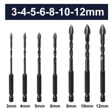 Набор сверл для плитки с шестигранным хвостовиком, комплект из твердого сплава для открывания отверстий в стекле, керамике, бетоне, кирпичах, треугольников, инструмент «сделай сам» 3-12 мм Набор сверл для плитки с шестигранным хвостовиком, комплект из твердого сплава для открывания отверстий в стекле, керамике, бетоне, кирпичах, треугольников, инструмент «сделай сам» 3-12 мм