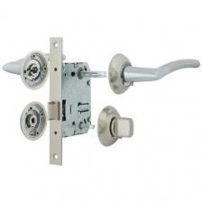 Комплект для двери "Фабрика Замков" SET 01-C 170 2H BK SN, цвет матовый никель Комплект для двери "Фабрика Замков" SET 01-C 170 2H BK SN, цвет матовый никель